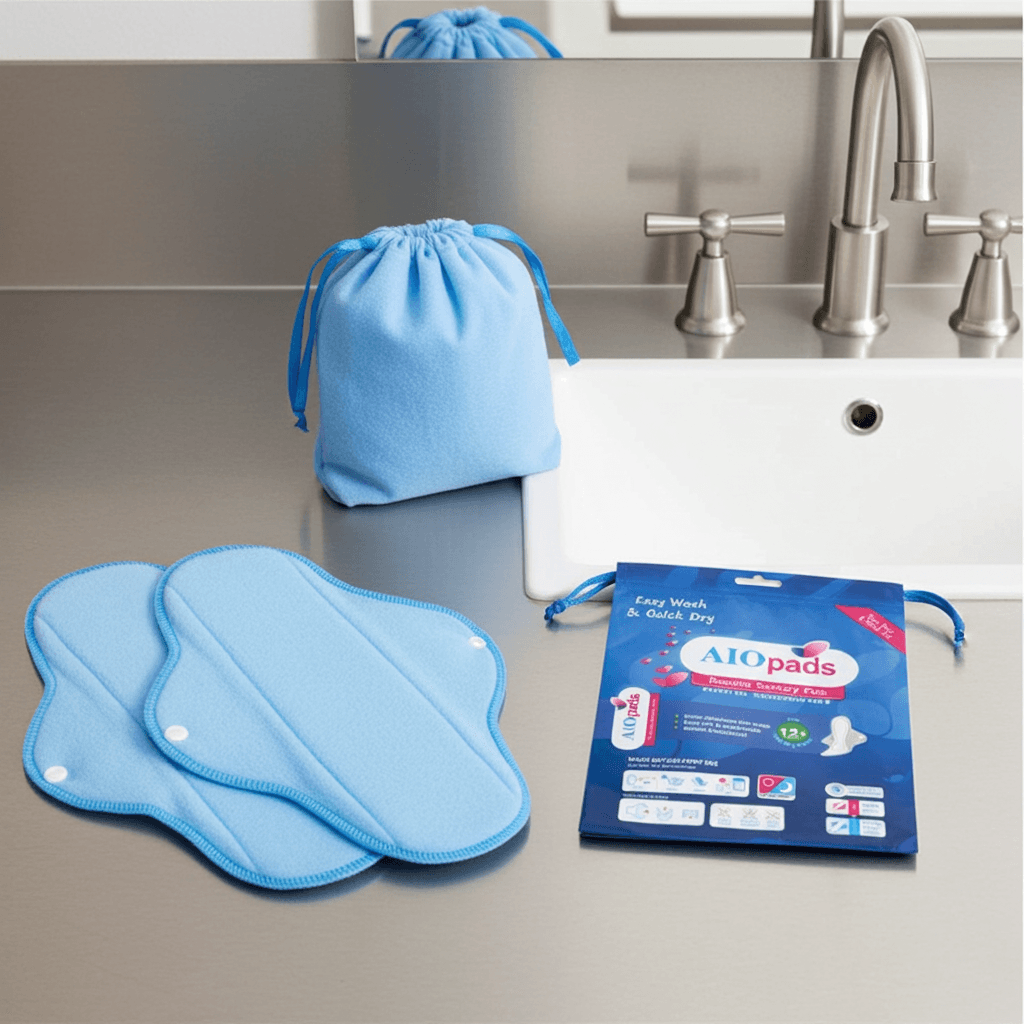Photo 5 — AIOpads – Serviettes Hygiéniques Lavables Réutilisables | Pack de 5 + Pochette