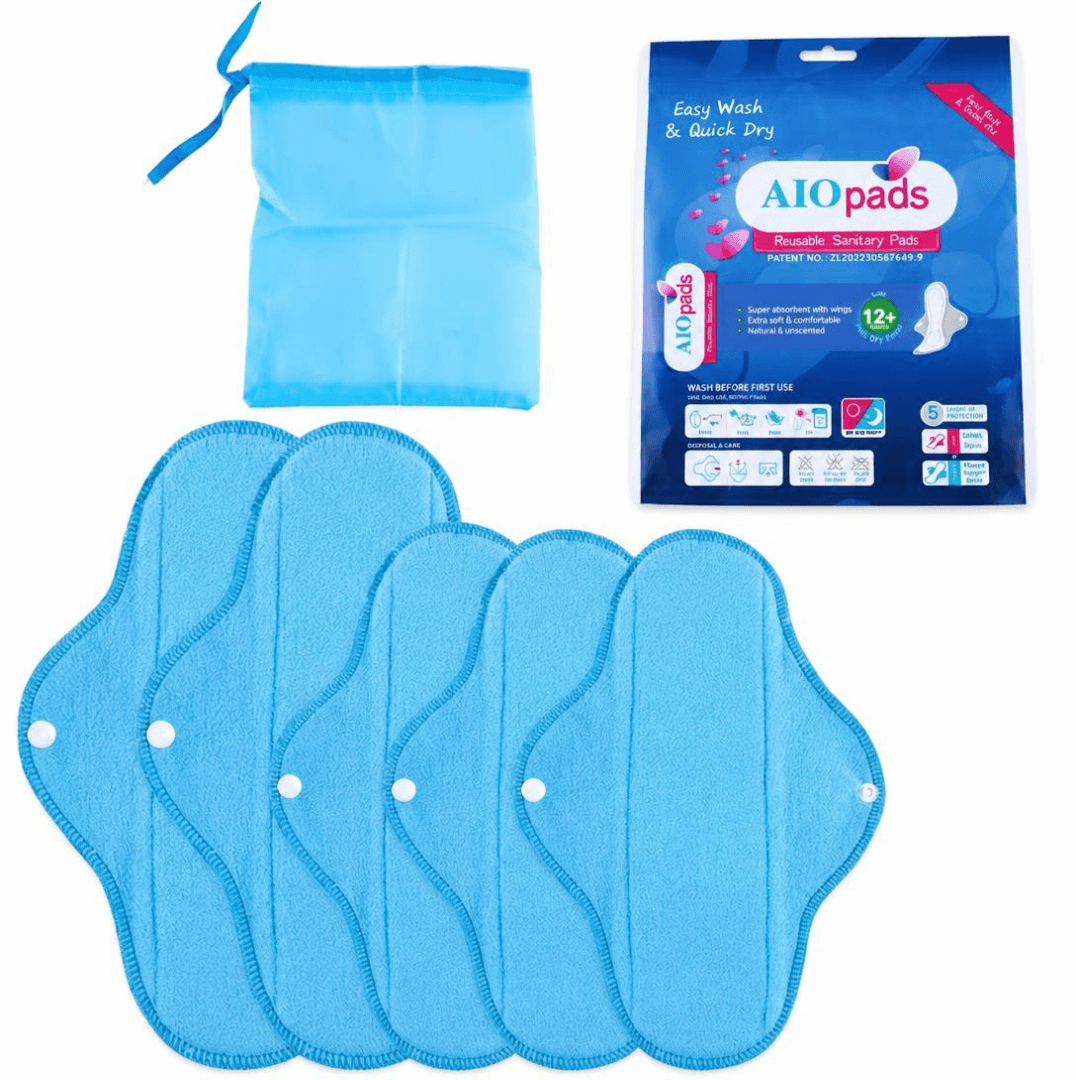 Photo 7 — AIOpads – Serviettes Hygiéniques Lavables Réutilisables | Pack de 5 + Pochette